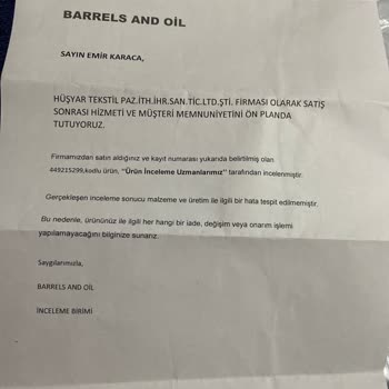 Barrels And Oil Hatalı Ürünün Değişmemesi Ve Bekletilmek