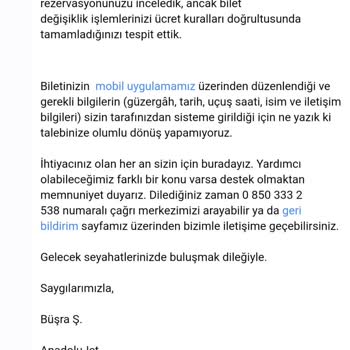 THY Müşteri Memnuniyeti Konusunda Şikayet
