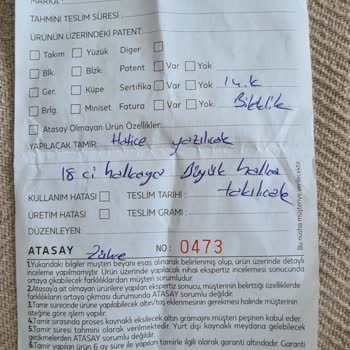 Atasay Satış Sonrası Sorunlarla İlgilenmiyor.