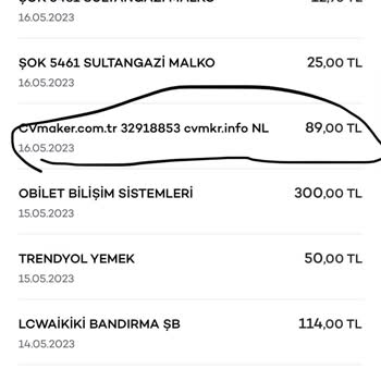 Cvmaker.com.tr 89.00 Tl Para Çekildi