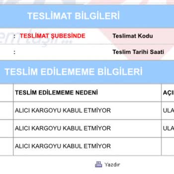 Aras Kargo Kargom Kayıp Fakat Alıcı Almadı Gözüküyor