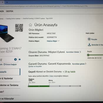 Lenovo Laptop 1 Günlük Cihazda 19 Ay Garanti Kaldı Gözüküyor