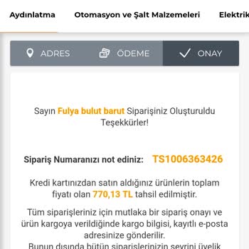 elektromarketim Ürünüm 11 Gündür Halen Kargolanmadı