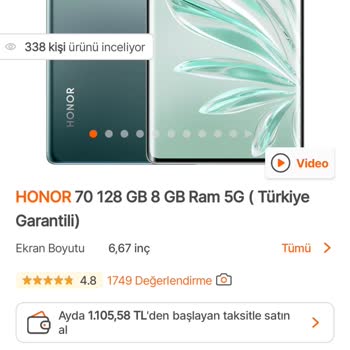Honor Hepsiburada 1.000 TL İndirim