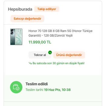 Honor Hepsiburada 1.000 TL İndirim