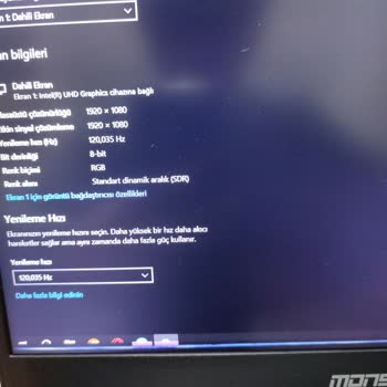 Monster Notebook 120hz Siyah Çizgi Sorunu