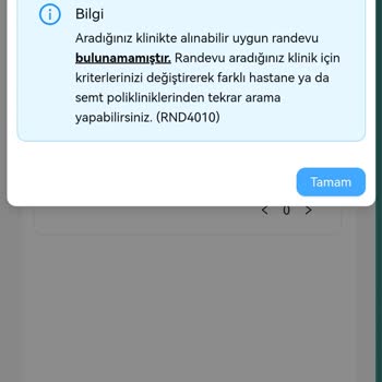 MHRS (Merkezi Hekim Randevu Sistemi) Cildiye Randevusu Olmaması