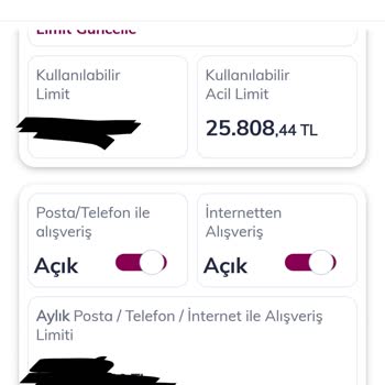 QNB Finansbank 25.800 Tl Acil Limiti Normal Limite Çevrilmesi