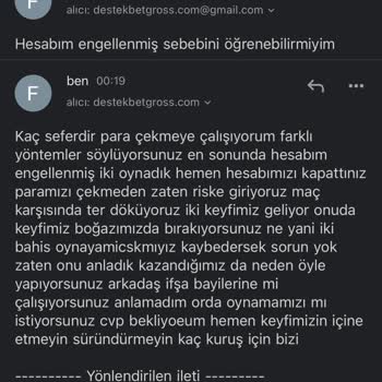 Betgross Paramı Vermiyor Hesabımı Kapattılar