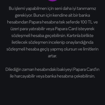 Papara Card Aktive Hatası