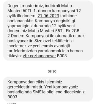 Vodafone Tarife Fiyatı Yükseldi