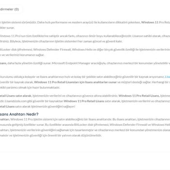 LisansBizde Windows 11 Pro Retail Lisans İkinci Elmiş?