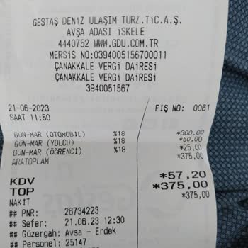 Gestaş Deniz Ulaşım Arabalı Vapur Fahiş Zammı