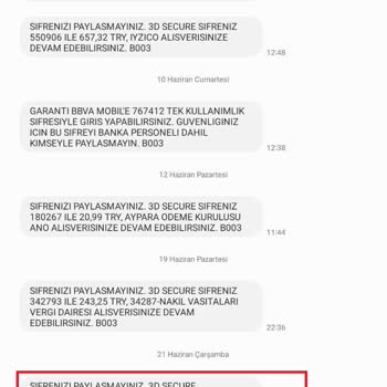Garanti BBVA 3D SMS'indeki Meblağ İle Çekilen Tutar Aynı Değil