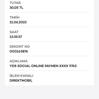 YDS Online Paymen Çekimi Akbank