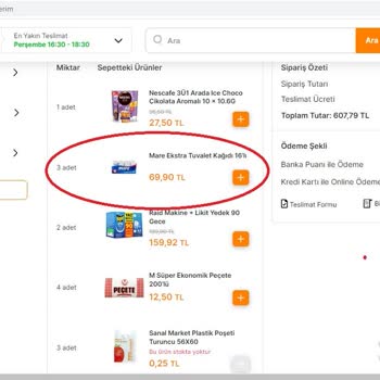 Migros Sanal Market Ürün Teslim Edilmemesi