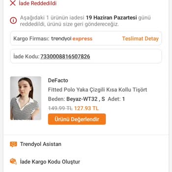 Trendyol Üzerinden Aldığım Tişörtü İadeye Yolladıktan Sonra Kaybolması