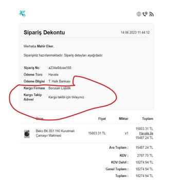 Azmcinar.com Online Siparişi Göndermediler