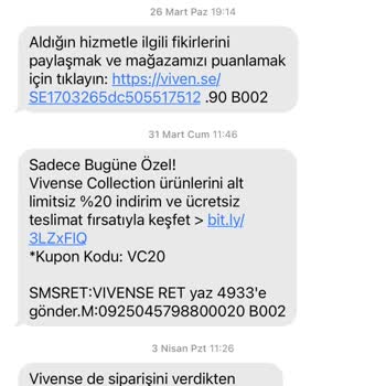 Vivense 3 Aydır Teslim Edilmeyen Ürünler
