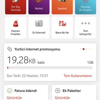 Vodafone İnternet Paketim Bitmeden Hattıma Paket Yükledi