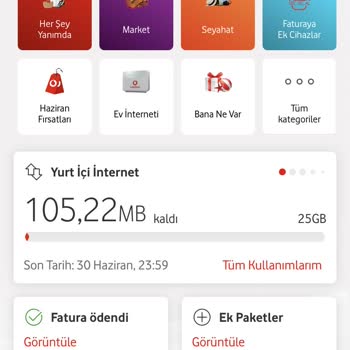 Vodafone İnternet Paketim Bitmeden Hattıma Paket Yükledi