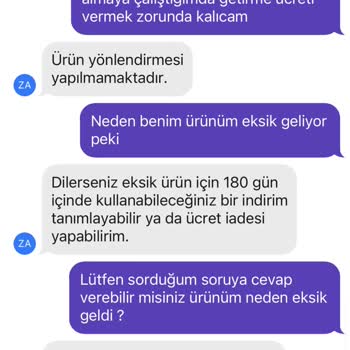 Getir Eksik Getirilen Ürün