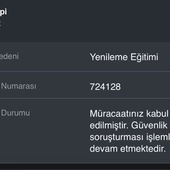 E-Devlet (Turkiye.gov.tr) Özel Güvenlik Kimlik Yenileme Başvurusu Sonuçlanmadı