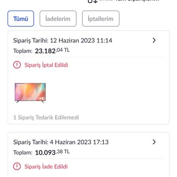 Smart Evim Pazarama'dan Aldığım TV Gelmedi, 2 Kez Sebepsiz Sipariş İptal Edildi.