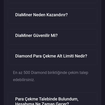 Diaminer Uygulaması Bakiyeyi Geri Çekme