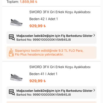 FLO Ayakkabı Eksik Ürün Gönderildi