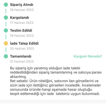 Dolap Uygulamasının İade Süreci