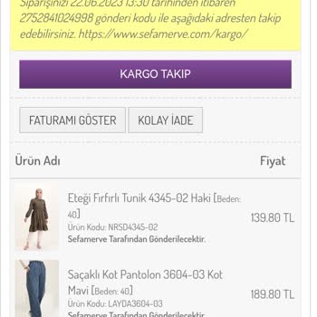 Sefamerve İade Etmek İstiyorum