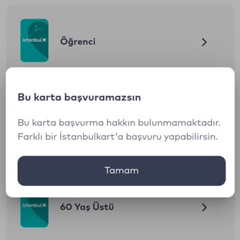 BELBİM (İstanbulkart) İstanbul Öğrenci Kartına Başvuru Yapamıyorum