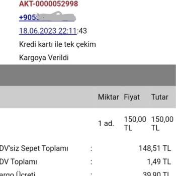 Aktarmarka.com Kargo Ücreti Ödenmesine Rağmen Alıcıdan Kargo Olarak Geldi