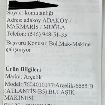 Arçelik Garanti Kapsamındaki Bulaşık Makinesine Garanti Vermiyor