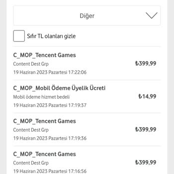 Tencent Games Türkiye Ve Vodafone Bilgi Dışı Ücret Çekimi