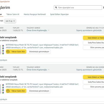Amazon.com.tr Ve DFS Bilgisayar 1 Haftadır İademi Yapmadı!