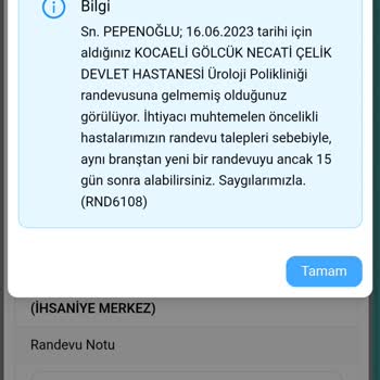 MHRS Randevum İptal Edildi