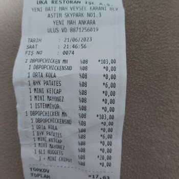 Popeyes Bayat Hamburger Menü