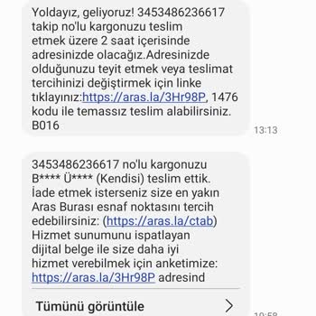 Aras Kargo Kargomu Teslim Etmedi Ama Teslim Edildi Diye Mesaj Attı
