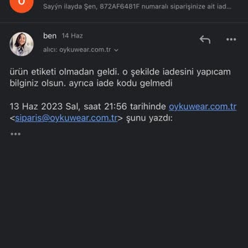Oykuwear İadem Sonuçlanmadı
