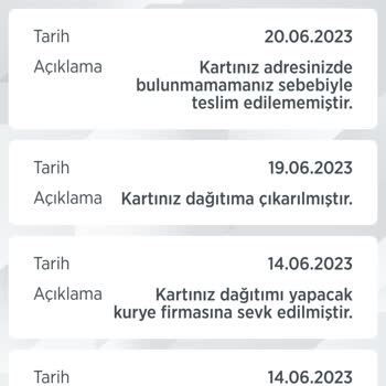 Ziraat Bankası Mobilde Kurye Takip No. Yok