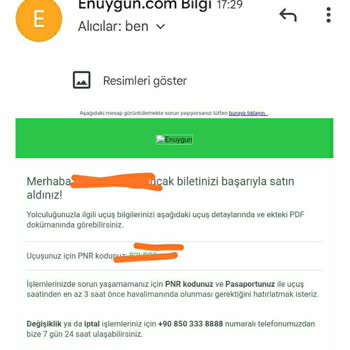 En Uygun Com Hatalı Bilet Bilgisi