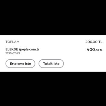 Elekse/peple.com.tr 400 Lira Çekildi