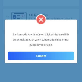 Halkbank Mobil Müşteri Bilgilerinde Eksiklik