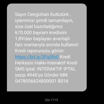 İnteraktif Kredi Paramı Aldı Ve Gereğini Yapmadı