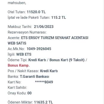 Garanti BBVA 9 Taksitli Ödemem 6 Taksitli Olarak Yansıdı
