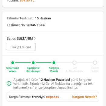 Trendyol Express Trendyol Teslim Edilemeyen Kargo Şikayeti