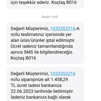 Baby Darling Koçtaş Firmasının Haksiz Sipariş İptali Konusunda