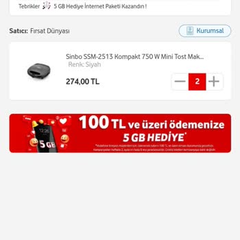 Vodafone Her Şey Yanımda Şanslı Ürün 1 Tl Sorunu